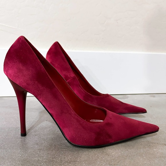 Stermax & Co Shoes - Stermax & Co Suede Pointed Toe Heels Pumps Shoes Red Burgundy Wine size 9